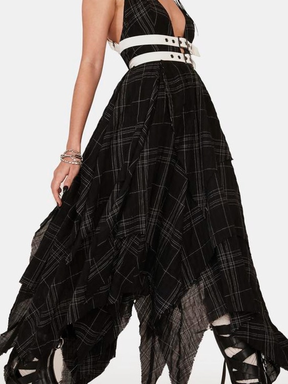 Darker Wavs plaid midi dress
